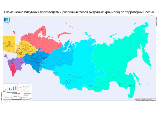 Карта битумных хранилищ по России